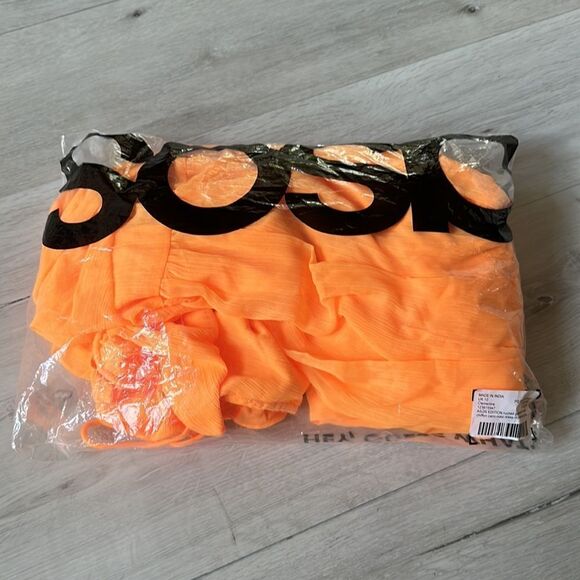 ASOS EDITION ruched gathered waist chiffon cami maxi dress in clementine 6 nwt - Picture 5 of 7